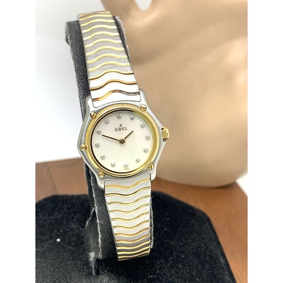 Ebel Women's Watch Swiss Quartz Diamond Mother of Pearl Dial Two Tone 18k Steel - Picture 13 of 14